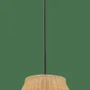 Edge Collections - Black - Essence 1 Light Pendant Rattan Shade Metal Finish - 1 Piece
