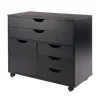 Edge Collections - 5 Drawers - Black - Wide Storage Cabinet with Mixed Drawer Design for Home Organization - 1 Piece