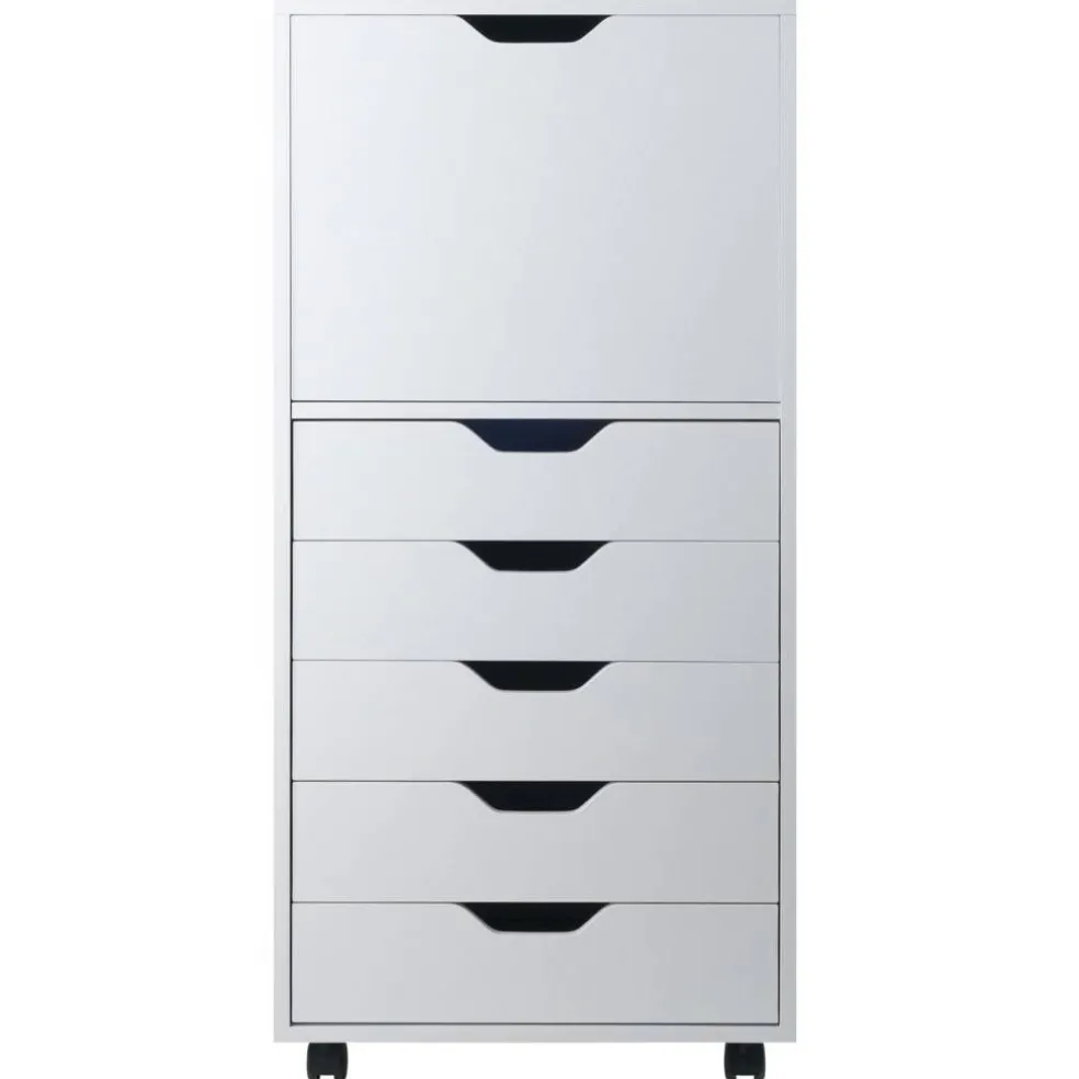 Edge Collections - 5 Drawers - White - Tall Storage Cabinet for Bathroom, Office & Home Organization - 1 Piece