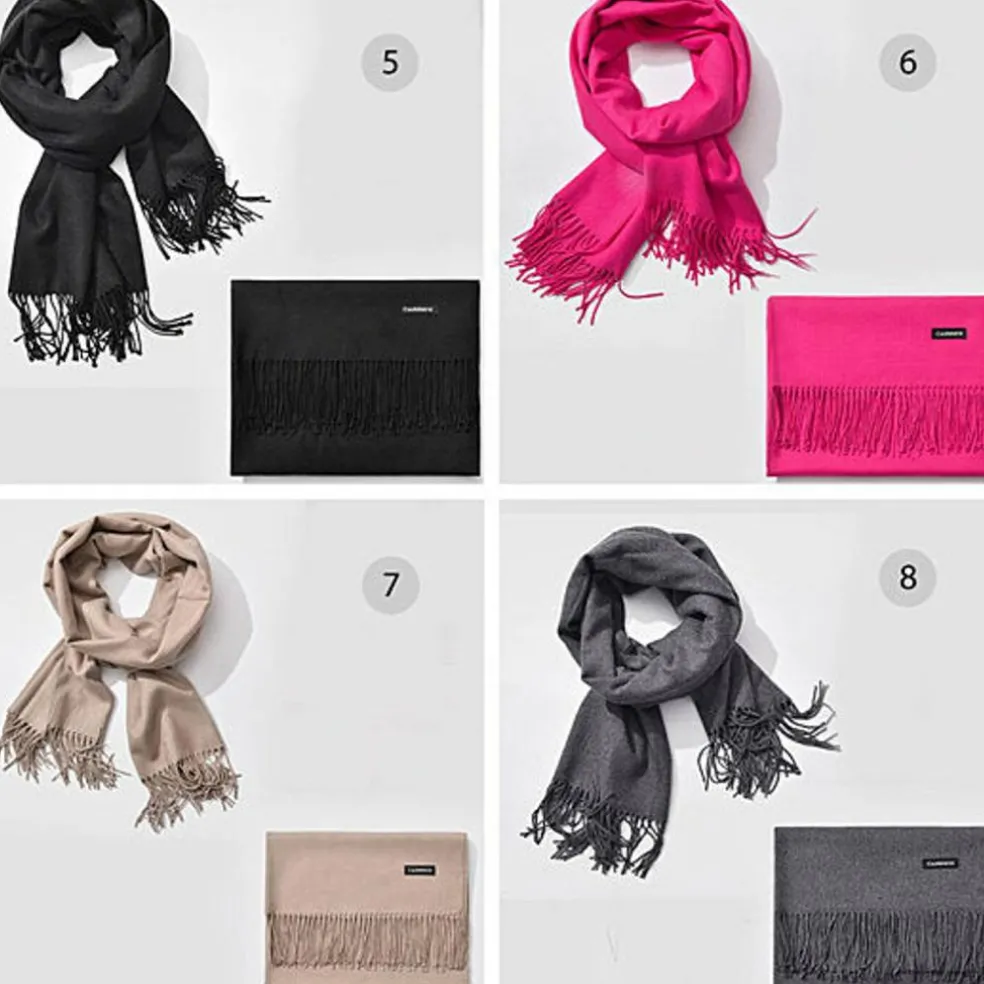 Edge Collections - 72" - Elegant Cashmere Blend Wool Scarf - 1 Piece
