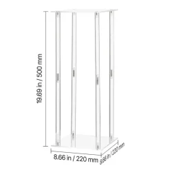 Edge Collections - Gold - Cylindrical Wedding Flower Stand with Acrylic Top for Wedding, Party & Centerpiece Display - 10 Pieces 1 Set