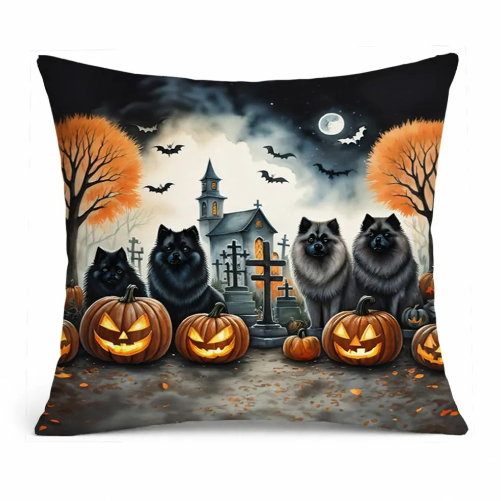 Edge Collections – Multicolor – Spooky Halloween Decorative Patio & Couch Fabric Pillow – 1 Piece