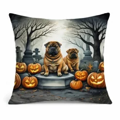 Edge Collections – Multicolor – Spooky Halloween Decorative Indoor Outdoor Fabric Pillow – 1 Piece