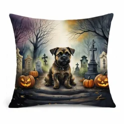 Edge Collections – Multicolor – Spooky Halloween Decorative Indoor Outdoor Fabric Pillow – 1 Piece
