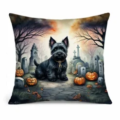 Edge Collections – Multicolor – Spooky Halloween Decorative Indoor Outdoor Fabric Pillow – 1 Piece