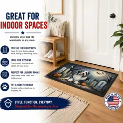 Edge Collections - Multicolor - Halloween Runner Doormat for Front Door Indoor Outdoor Entryway - 1 Piece