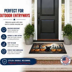 Edge Collections - Multicolor - Halloween Runner Doormat for Front Door Indoor Outdoor Entryway - 1 Piece