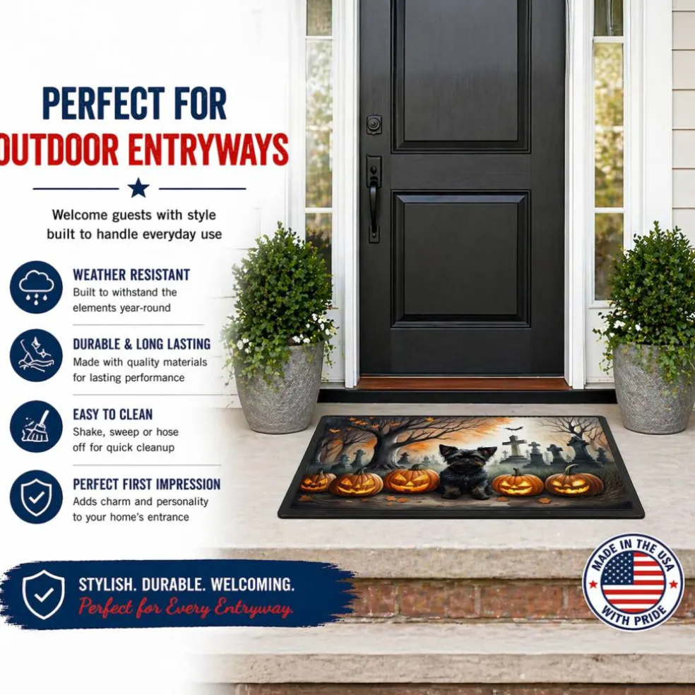 Edge Collections - Multicolor - Halloween Runner Doormat for Front Door Indoor Outdoor Entryway - 1 Piece