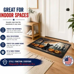 Edge Collections - Multicolor - Halloween Runner Doormat for Front Door Indoor Outdoor Entryway - 1 Piece