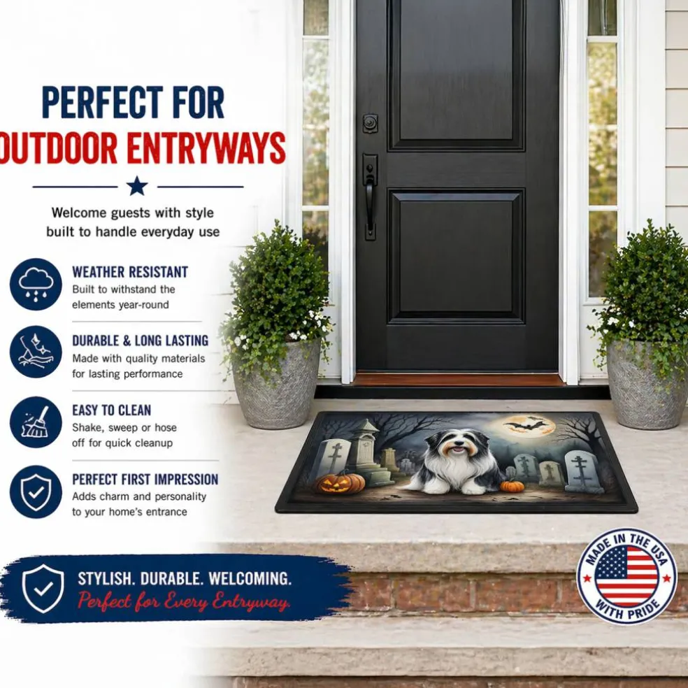 Edge Collections - Multicolor - Halloween Runner Doormat for Front Door Indoor Outdoor Entryway - 1 Piece