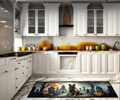 Edge Collections - Multicolor - Halloween Runner Doormat for Front Door Indoor Outdoor Entryway - 1 Piece