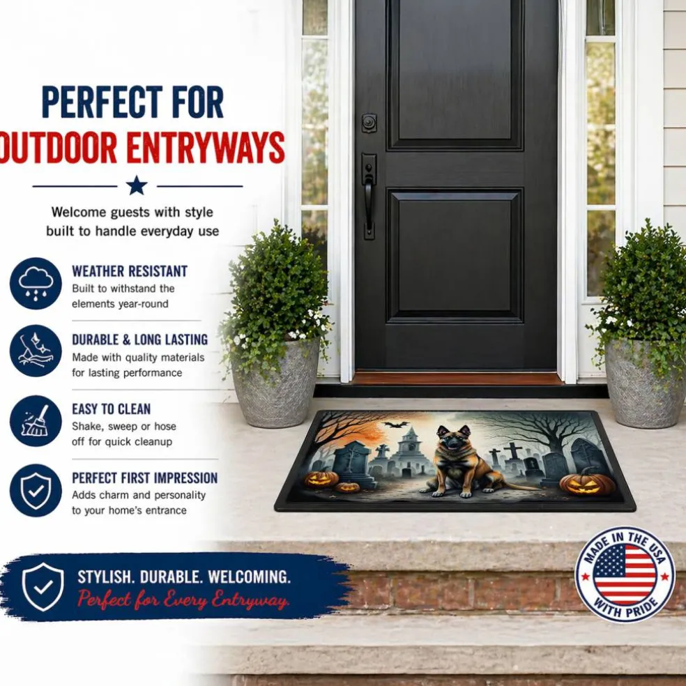 Edge Collections - Multicolor - Halloween Runner Doormat for Front Door Indoor Outdoor Entryway - 1 Piece