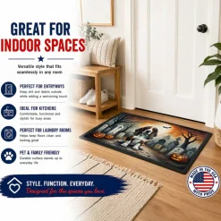 Edge Collections - Multicolor - Halloween Runner Doormat for Front Door Indoor Outdoor Entryway - 1 Piece