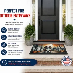 Edge Collections - Multicolor - Halloween Runner Doormat for Front Door Indoor Outdoor Entryway - 1 Piece