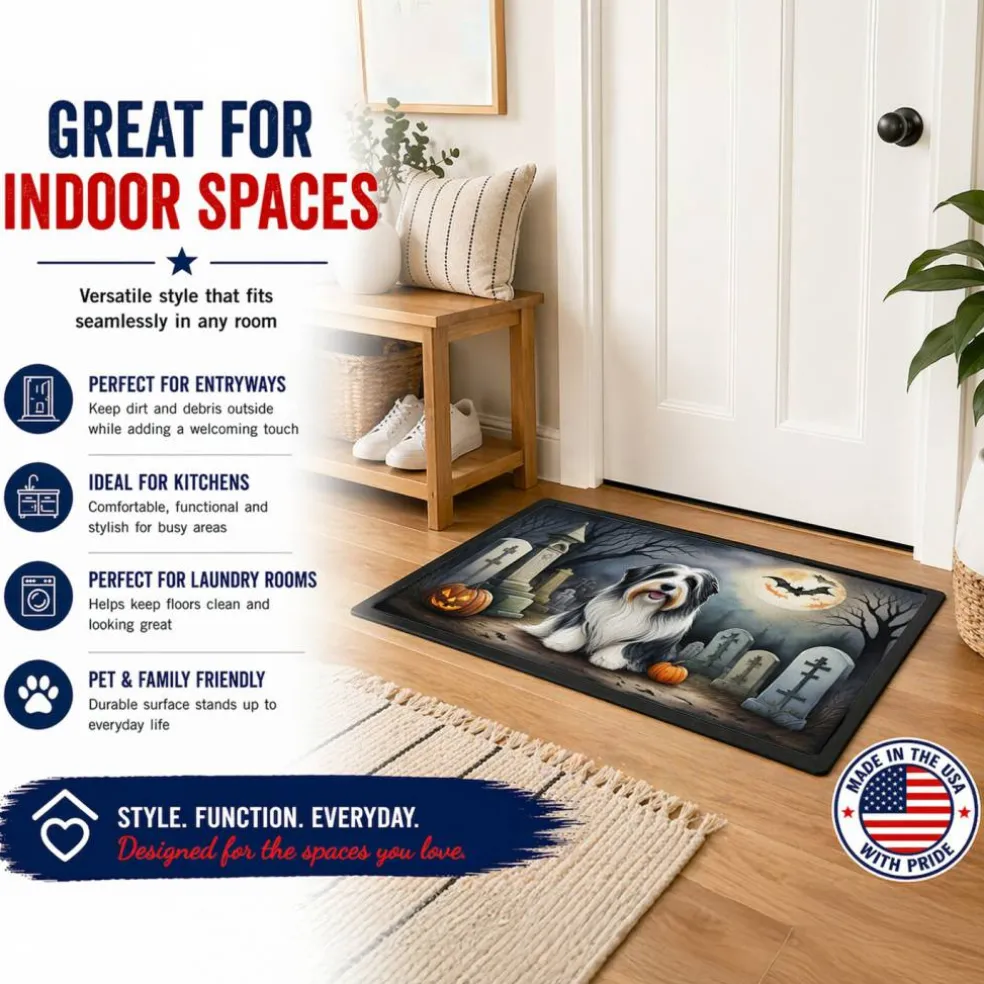Edge Collections - Multicolor - Halloween Runner Doormat for Front Door Indoor Outdoor Entryway - 1 Piece