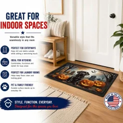 Edge Collections - Multicolor - Spooky Halloween Decorative Doormat for Front Door Indoor Outdoor Use - 1 Piece