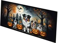 Edge Collections - Multicolor - Spooky Halloween Runner Mat for Front Door Indoor Outdoor Entryway - 1 Piece