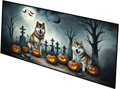 Edge Collections - Multicolor - Spooky Halloween Runner Mat for Front Door Indoor Outdoor Entryway - 1 Piece