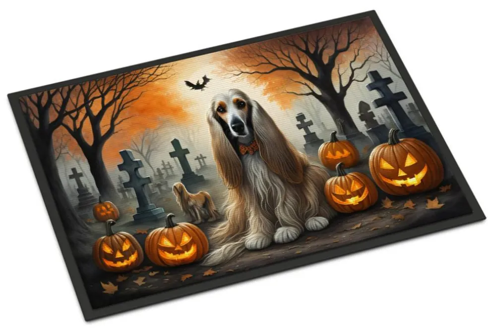 Edge Collections - Multicolor - Spooky Halloween Runner Mat for Front Door Indoor Outdoor Entryway - 1 Piece
