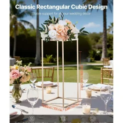 Edge Collections - Rectangular Wedding Flower Stand with Column Display for Centerpieces & Event Décor - 10 Pieces 1 Set