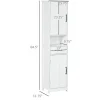 Edge Collections - White - Slim Bathroom Linen Storage Cabinet with Open Shelf, Drawer & Adjustable Shelves - 1 Piece