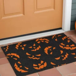 Edge Collections - 17" X 29" - Black - Durable Jack-o'-Lantern Halloween Door Mat - 1 Piece