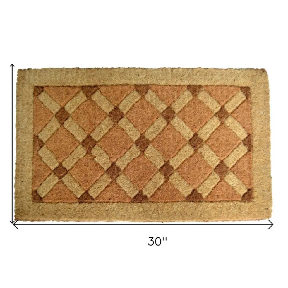 Edge Collections - 18" X 30" - Brown - Durable Coir Door Mat for Outdoor Use - 1 Piece