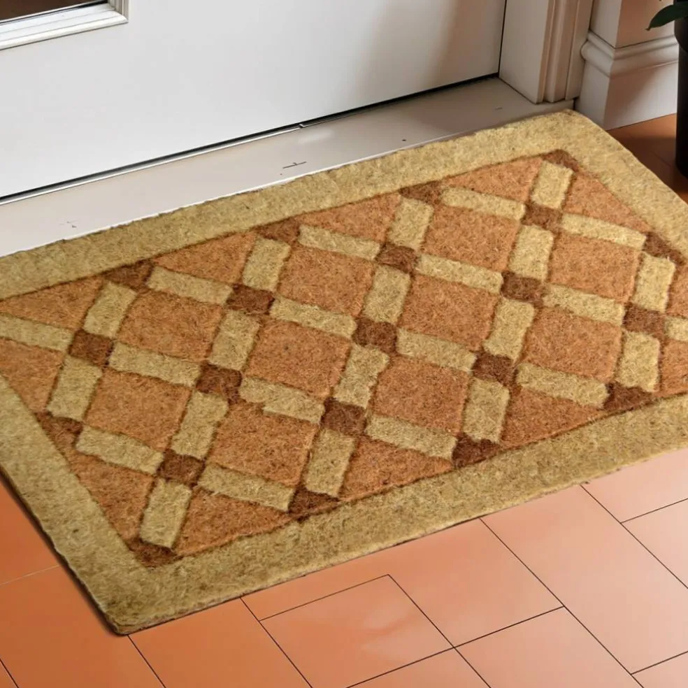 Edge Collections - 18" X 30" - Brown - Durable Coir Door Mat for Outdoor Use - 1 Piece