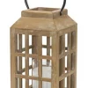 Edge Collections-6.75" x 17"-Brown-Timeless Decorative Lantern for Centerpieces and Mantles-1 pcs