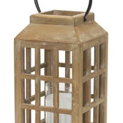 Edge Collections-6.75" x 17"-Brown-Timeless Decorative Lantern for Centerpieces and Mantles-1 pcs