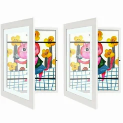 Edge Collections - 13.77" x 18.11" - Kids Art Frame Front Opening Wooden Frame for Artwork Display - 2 Pieces