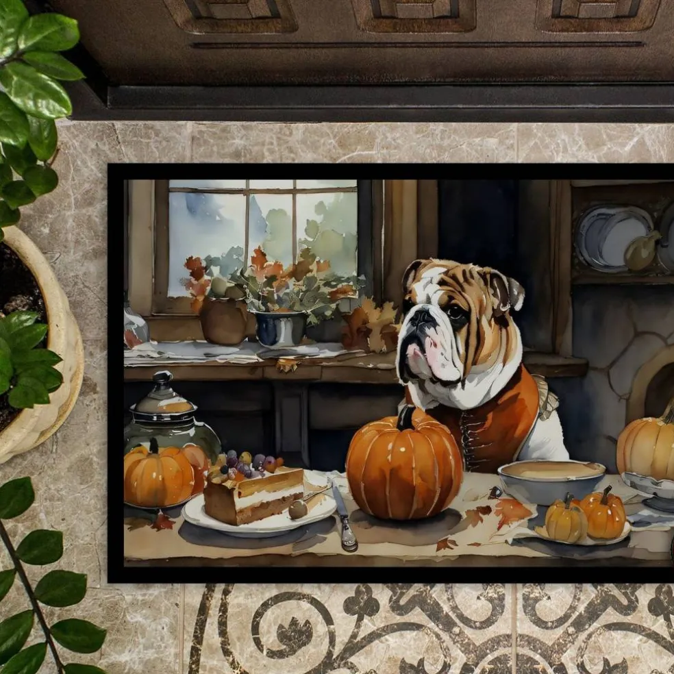 Edge Collections - 18" x 27" - Multicolor - Norwich Terrier Halloween Doormat Non-Slip, Washable - 1 Piece