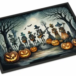 Edge Collections - 24" x 36" - Multicolor - Mariachi Skeleton Band Halloween Doormat Indoor Outdoor Rug - 1 Piece