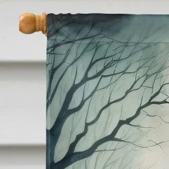 Edge Collections - 28" x 40" - Multicolor - Spooky Halloween House Flag Decorative Sleeve Pole Banner - 1 Piece