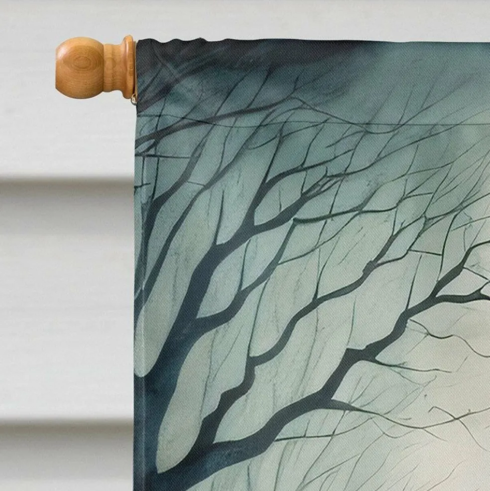 Edge Collections - 28" x 40" - Multicolor - Spooky Halloween House Flag Decorative Sleeve Pole Banner - 1 Piece