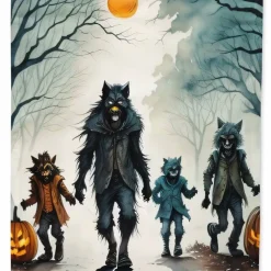 Edge Collections - 28" x 40" - Multicolor - Spooky Halloween House Flag Decorative Sleeve Pole Banner - 1 Piece