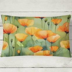 Edge Collections - 12" x 16" - Multicolor - California Poppies Decorative Couch Pillow - 1 Piece