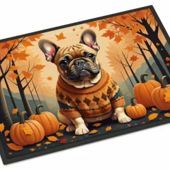 Edge Collections - 18" x 27" - Multicolor - Fawn French Bulldog Doormat Non Slip Washable - 1 Piece