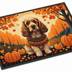 Edge Collections - 18" x 27" - Multicolor - Cocker Spaniel Fall Doormat Indoor Outdoor - 1 Piece