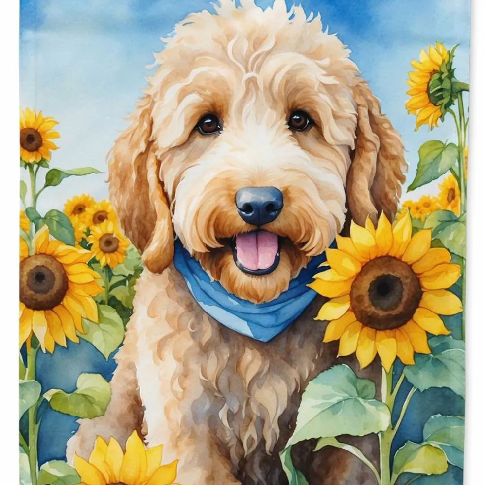 Edge Collections - 28" x 40" - Multicolor - Goldendoodle House Flag Large Decorative Sleeve Pole - 1 Piece