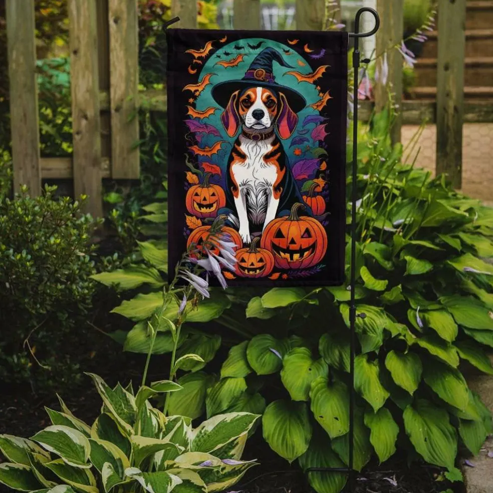 Edge Collections - 11.25" x 15.5" - Multicolor - Beagle Halloween Garden Flag - 1 Piece