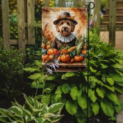 Edge Collections - 11.25" X 15.5" - Multicolor - Garden Flag Thanksgiving Goldendoodle Decorative Yard Banner - 1 Piece