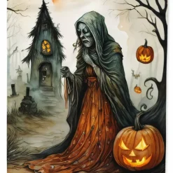Edge Collections - 11 1/4" X 15 1/2" - Multicolor - Garden The Weeping Woman Halloween Garden Flag - 1 Piece