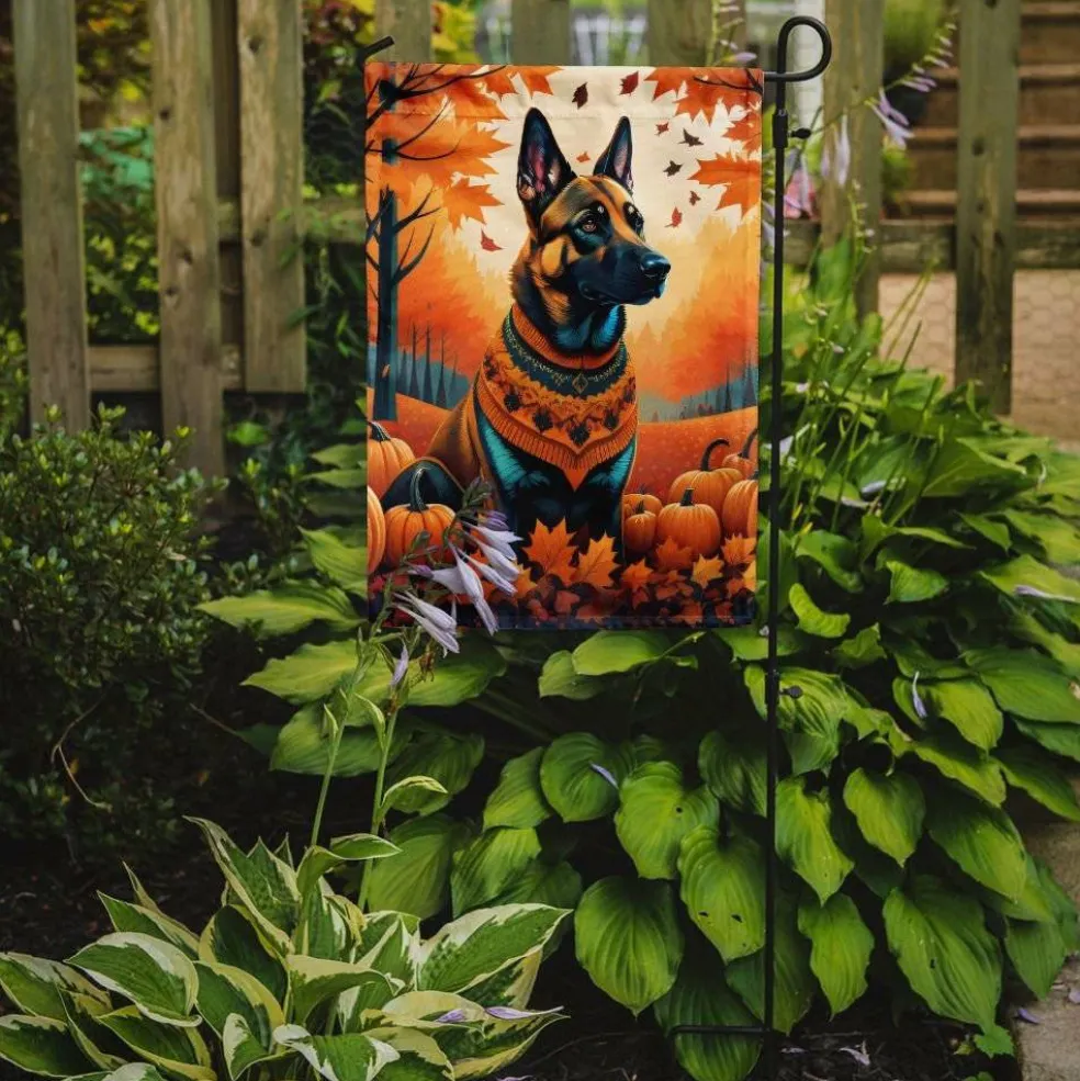 Edge Collections - 11 1/4" X 15 1/2" - Multicolor - Garden Belgian Malinois Decorative Yard Flag - 1 Piece
