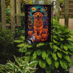 Edge Collections - 11 1/4" X 15 1/2" - Multicolor - Garden Golden Retriever Halloween Garden - 1 Piece