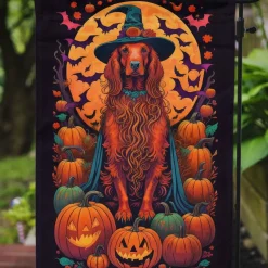 Edge Collections - 11.25" x 15.5" - Multicolor - Irish Setter Halloween Garden Flag - 1 Piece