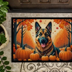 Edge Collections - 18" x 27" - Multicolor - German Shepherd Doormat Indoor Outdoor Rug Non Slip Washable - 1 Piece