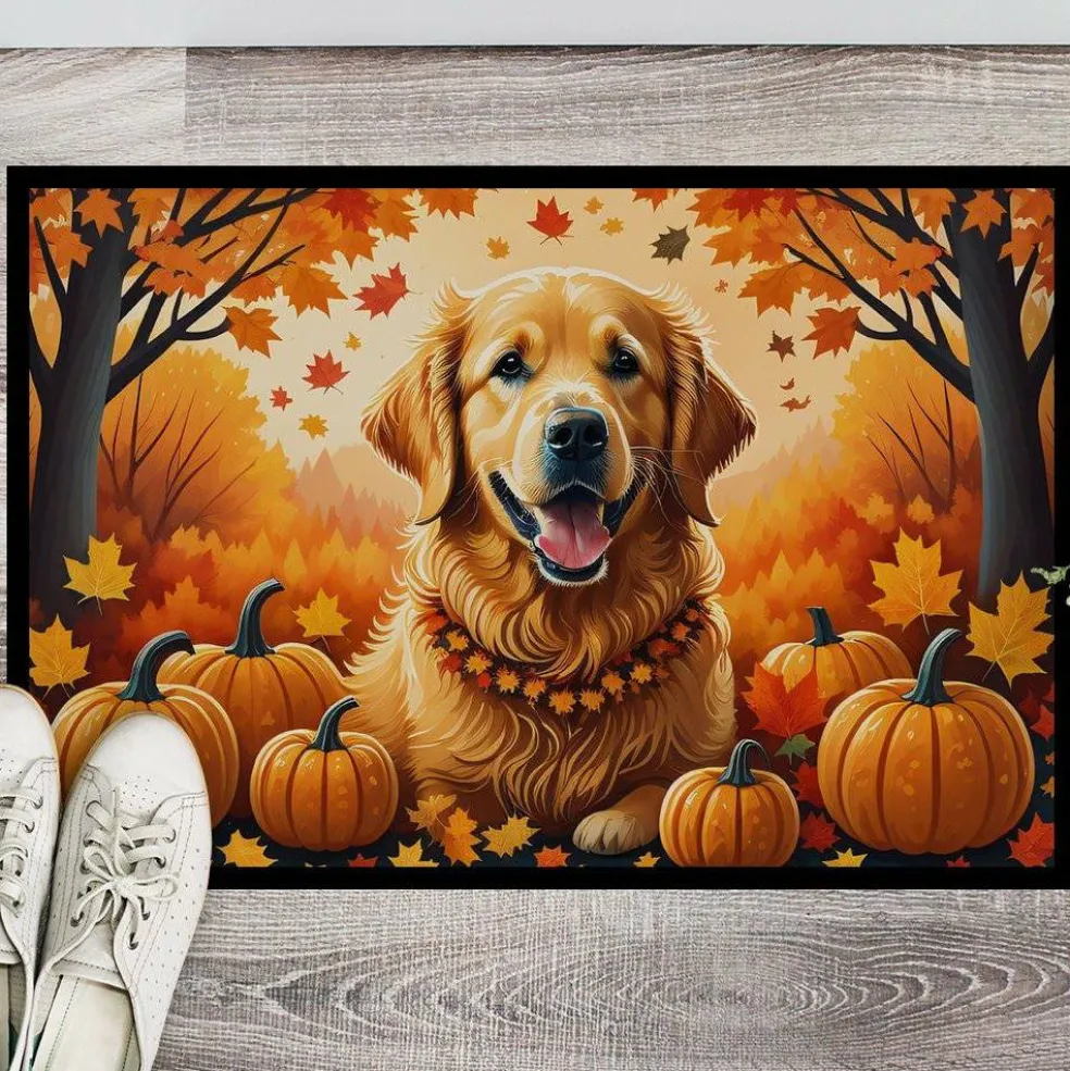Edge Collections - 18" x 27" - Multicolor - Retriever Fall Doormat Non-Slip, Washable - 1 Piece