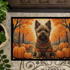 Edge Collections - 24" x 36" - Multicolor - Cairn Terrier Fall Doormat  Indoor Outdoor - 1 Piece