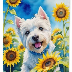 Edge Collections - 11 1/4" X 15 1/2" - Multicolor - Westie in Sunflowers Garden Flag - 1 Piece